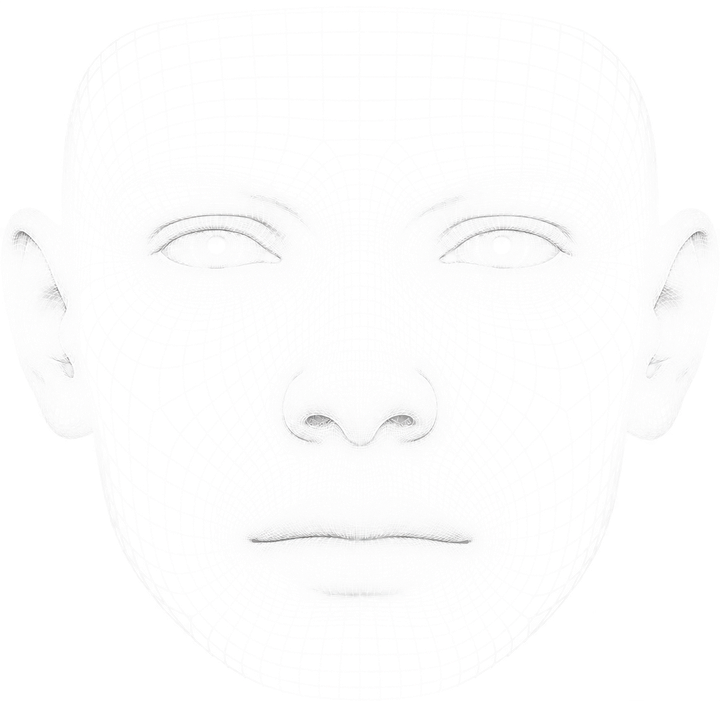 Wire-mesh head, front view