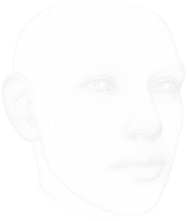 Wire-mesh head, left three-quarter view